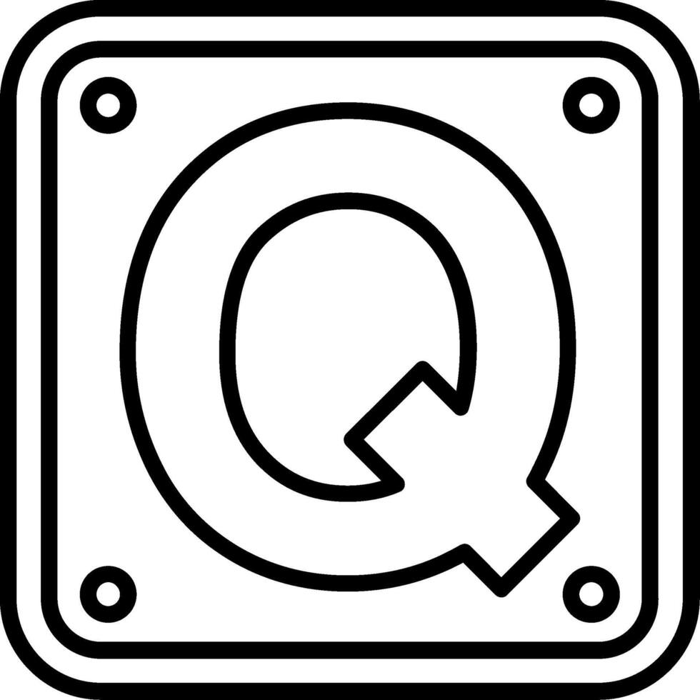 Letter Q Line Icon vector