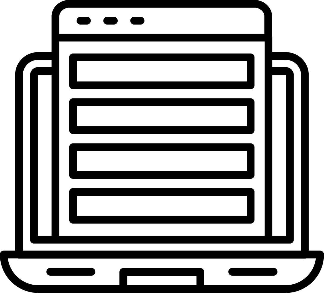 Laptop Line Icon vector