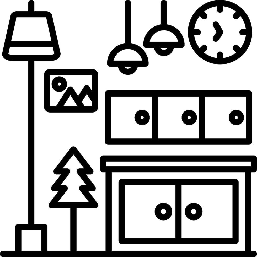 Cabinet Line Icon vector