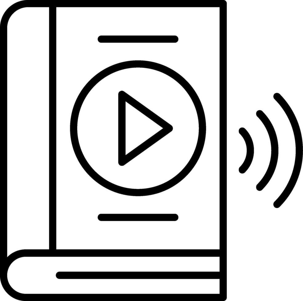 Audiobook Line Icon vector