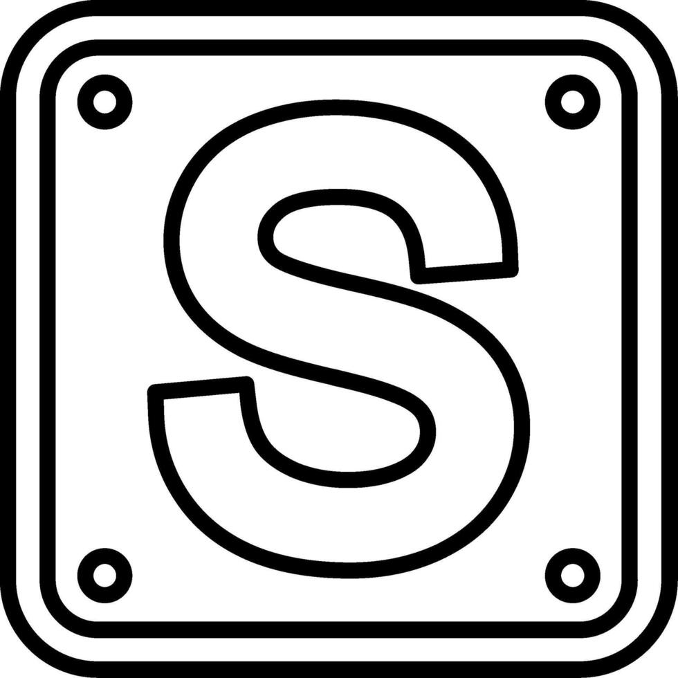 Letter S Line Icon vector