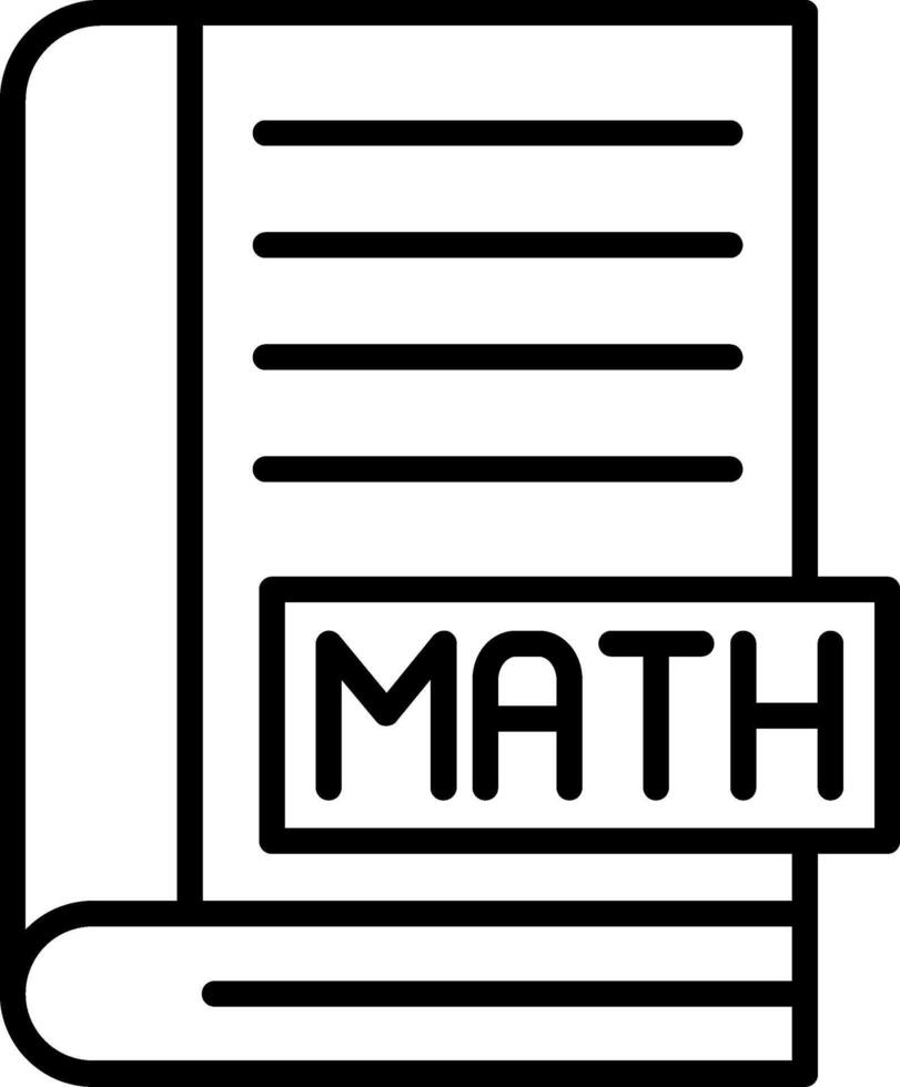 Math Book Line Icon vector