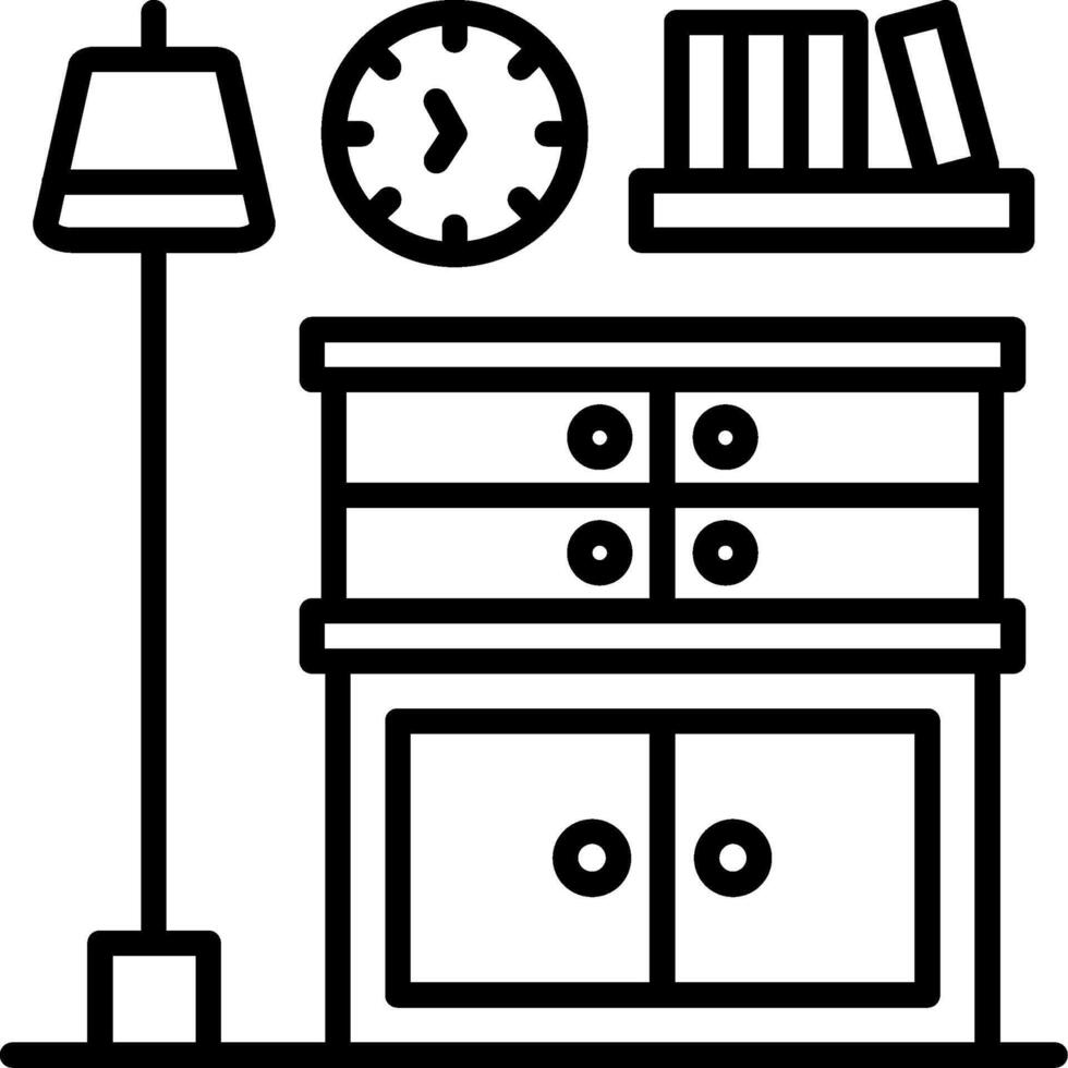Cabinet Line Icon vector