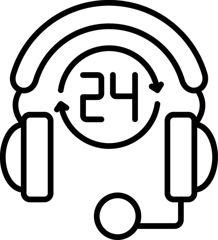 24 Hours Support Line Icon vector