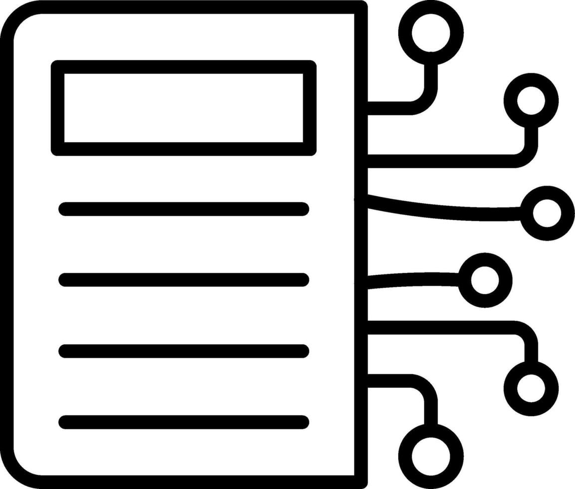 Digital Book Line Icon vector