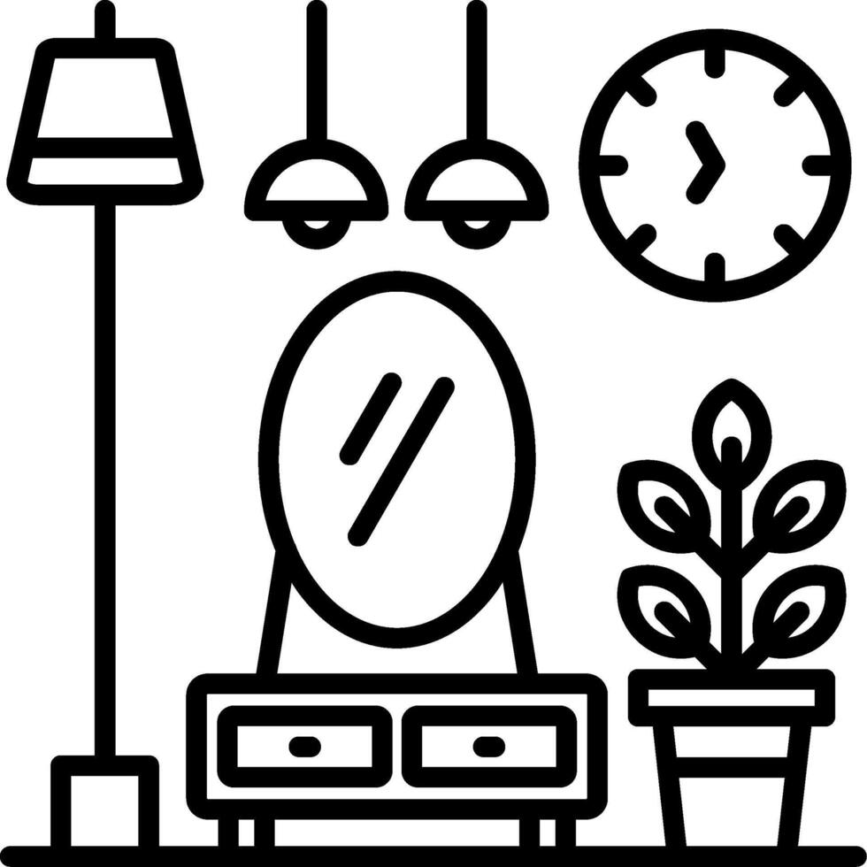 Vanity Mirror Line Icon vector