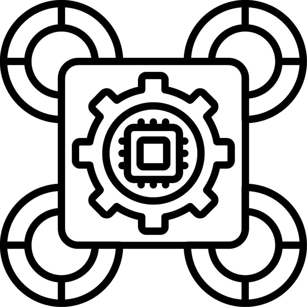 Drone Line Icon vector