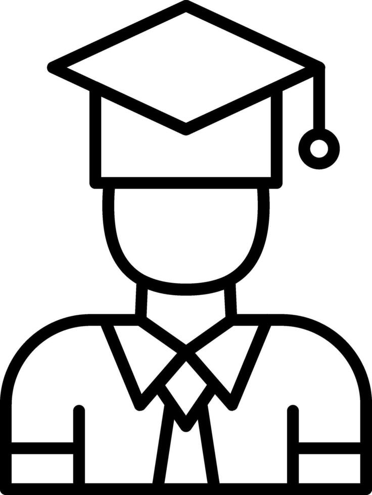 Graduation Line Icon vector
