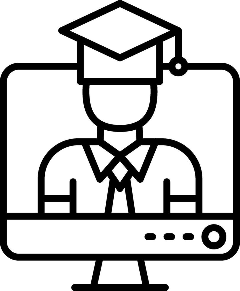 Online Student Line Icon vector