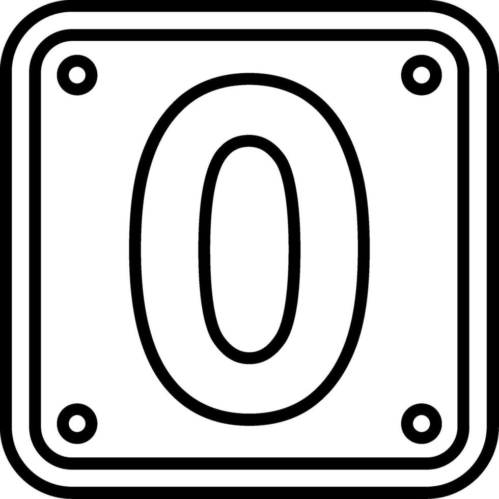 Number Zero Line Icon vector