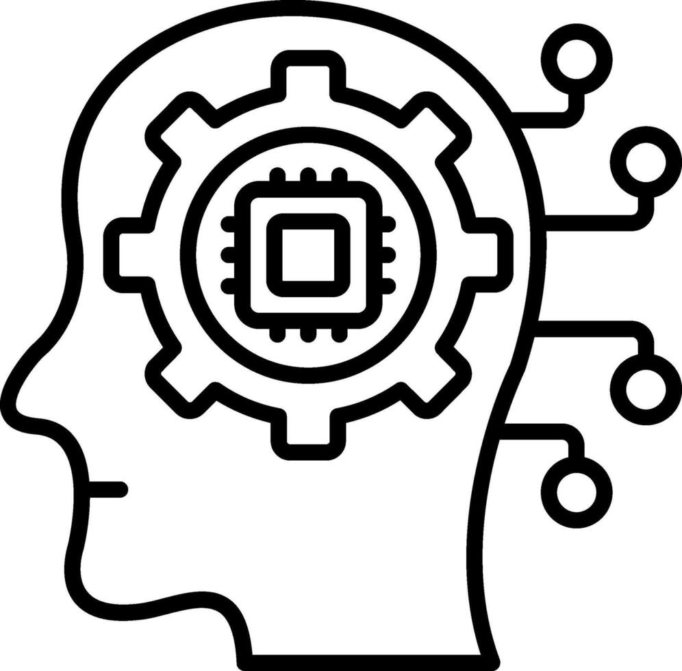 Cyborg Line Icon vector