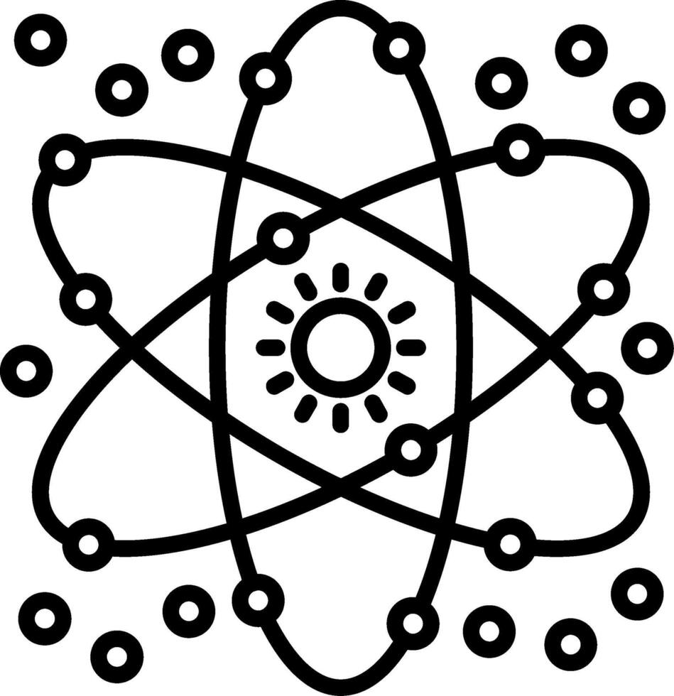 Solar System Line Icon vector