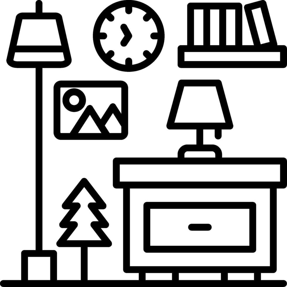 Nightstand Line Icon vector