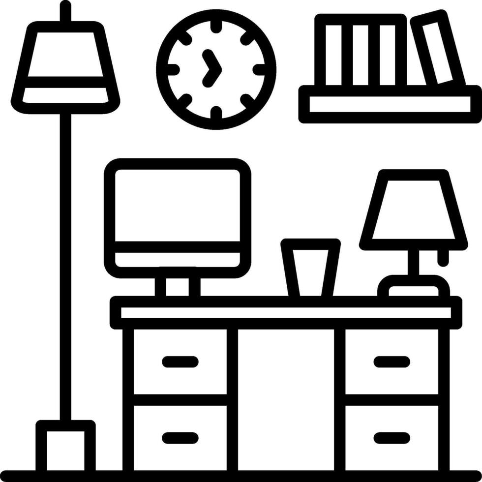 Desk Line Icon vector