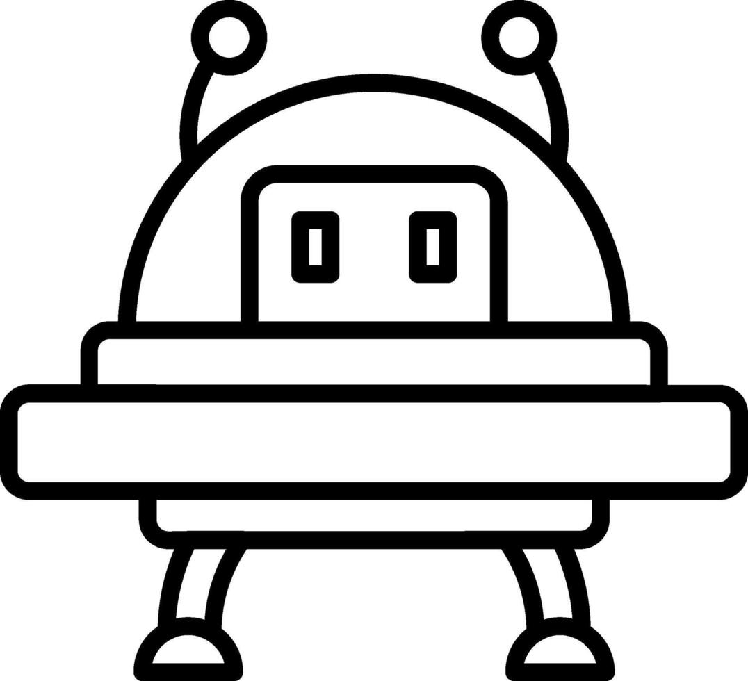 Spaceship Line Icon vector