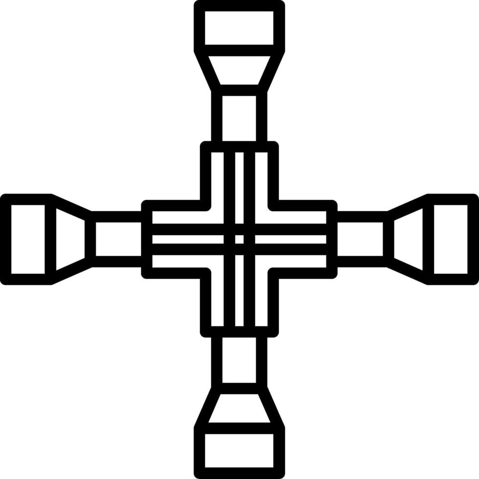 Cross Wrench Line Icon vector