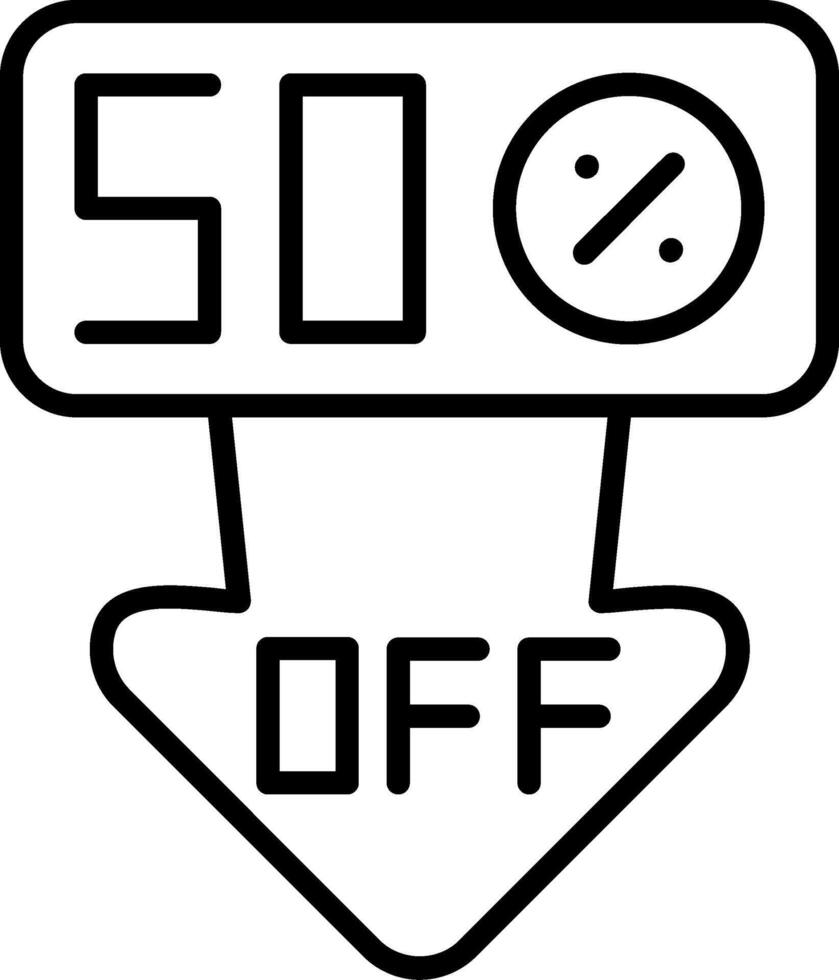 Discount Line Icon vector