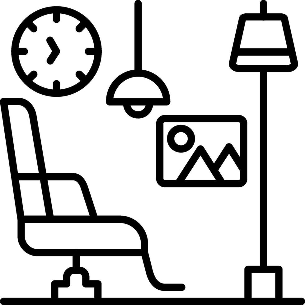 Recliner Line Icon vector
