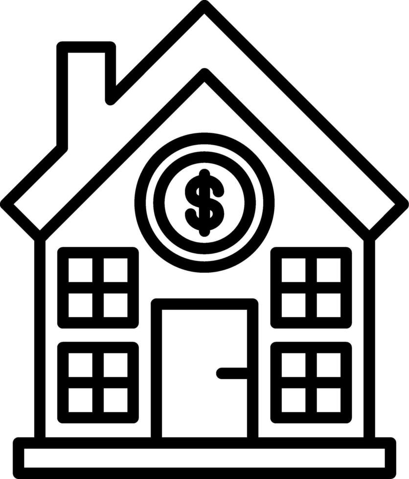 Bank Line Icon vector