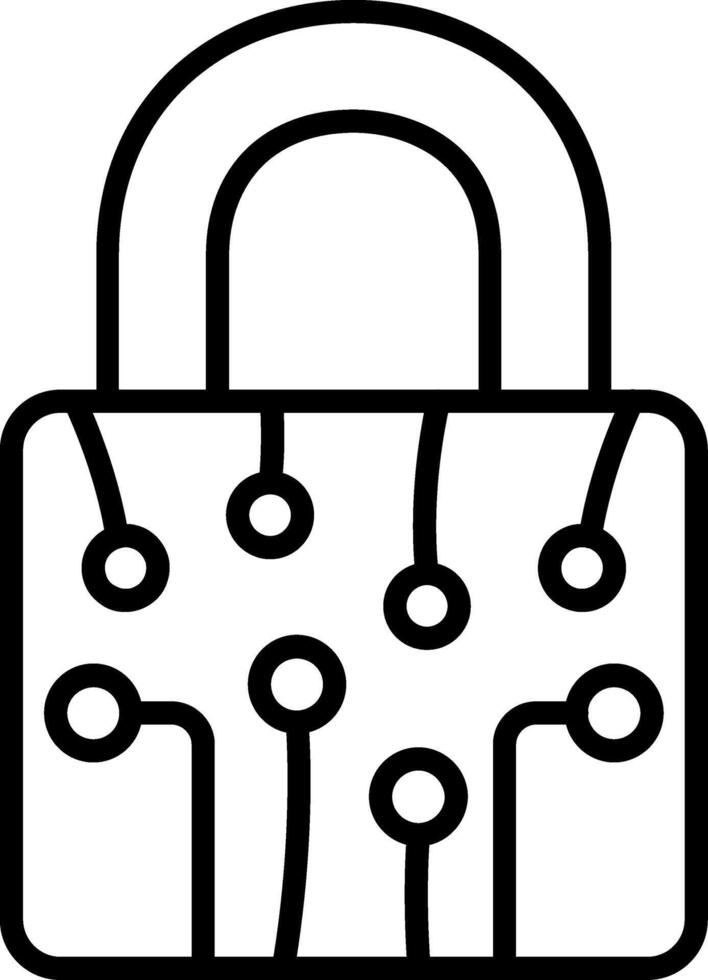 Padlock Line Icon vector