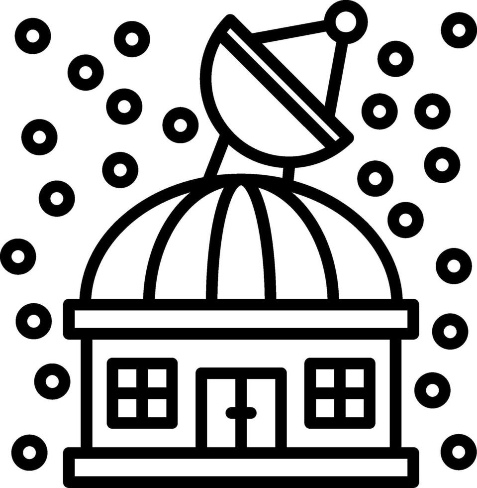 Observatory Line Icon vector