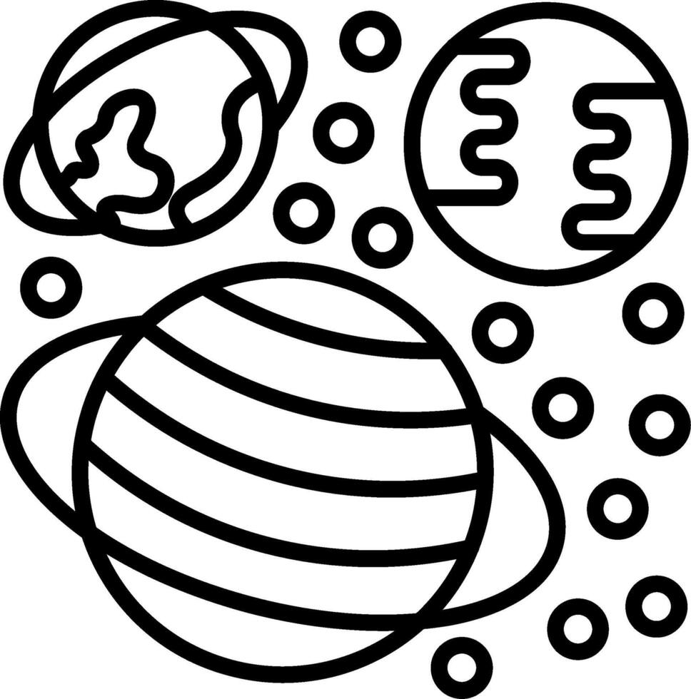 Solar System Line Icon vector