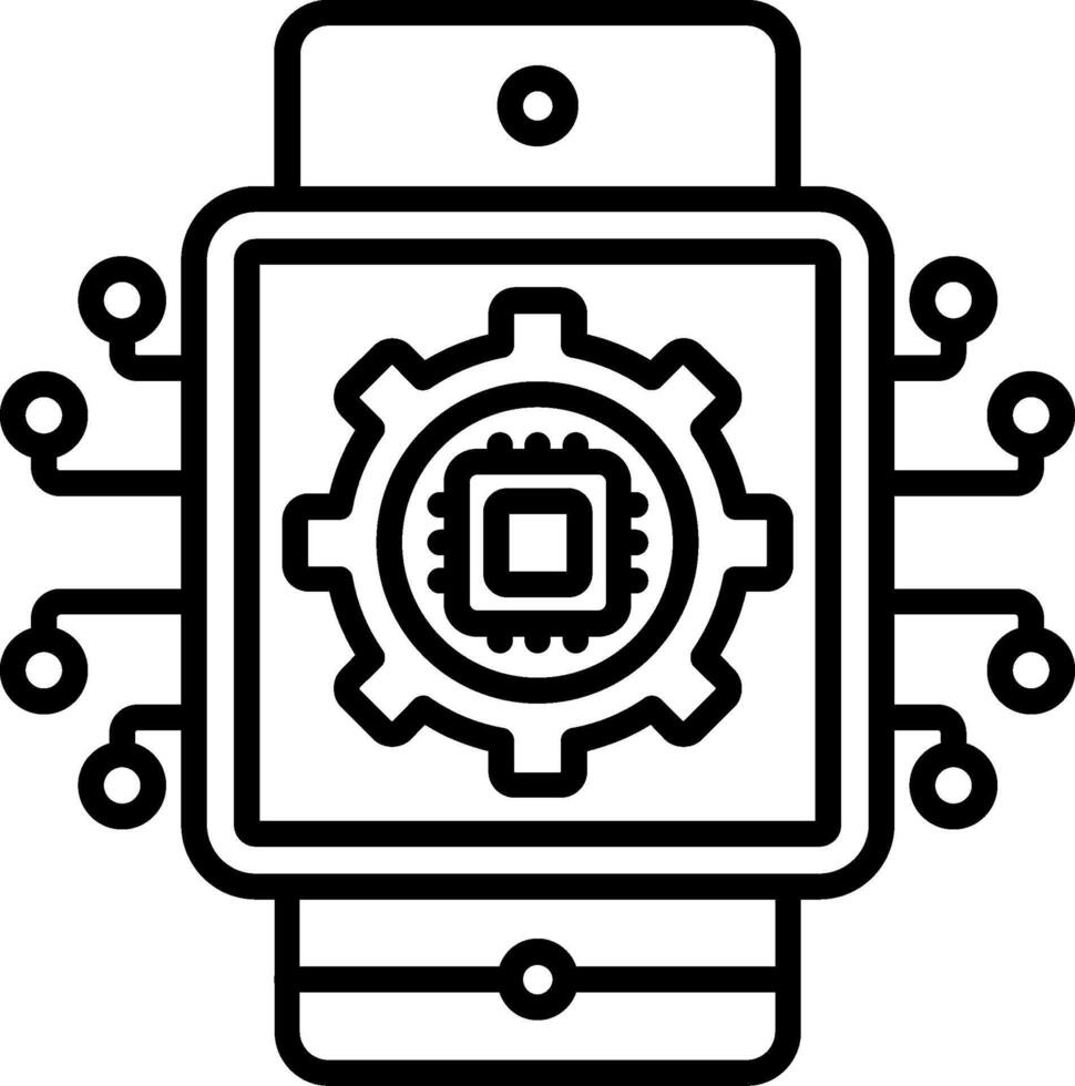 Smartwatch Line Icon vector