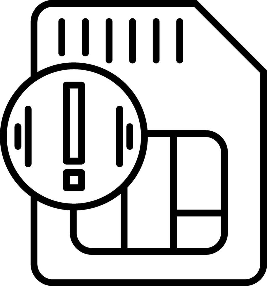 Sim Card Line Icon vector