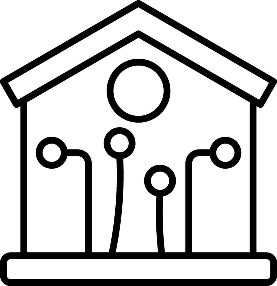Smart House Line Icon vector