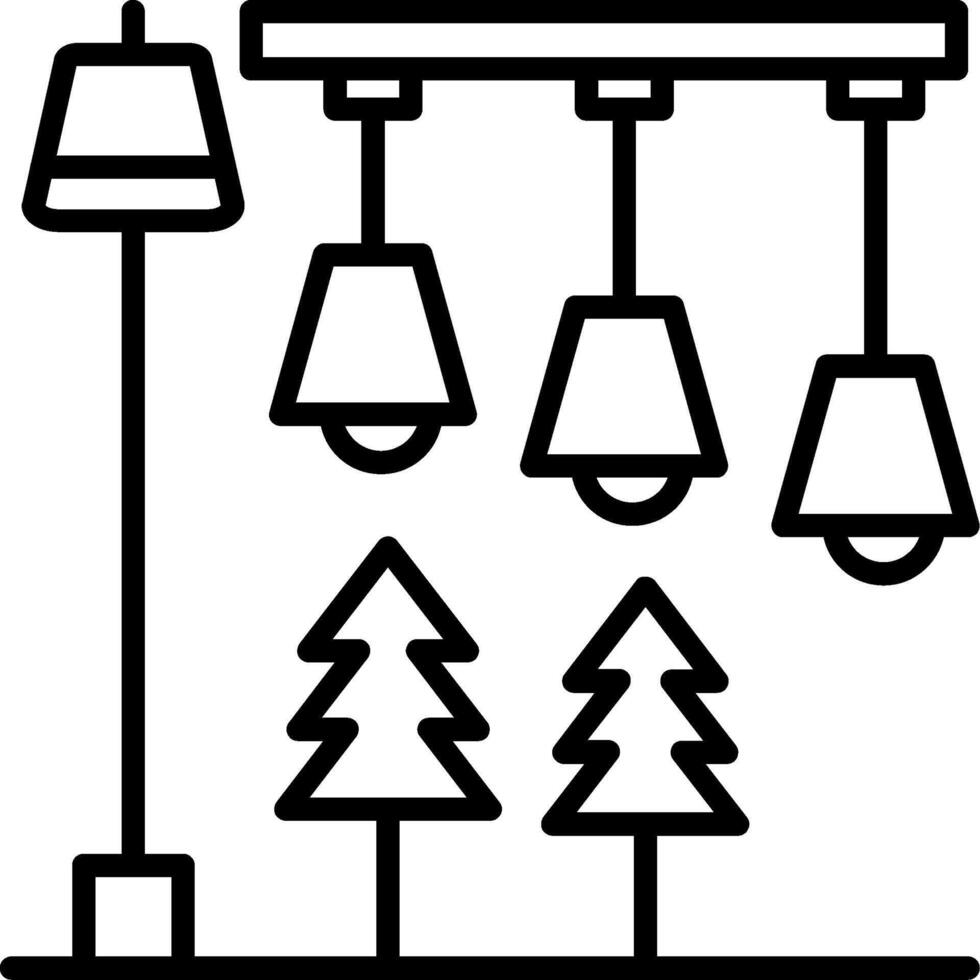 Chandelier Line Icon vector