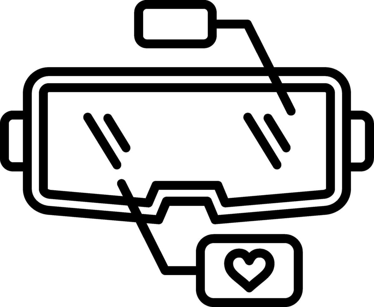 Virtual Reality Glasses Line Icon vector
