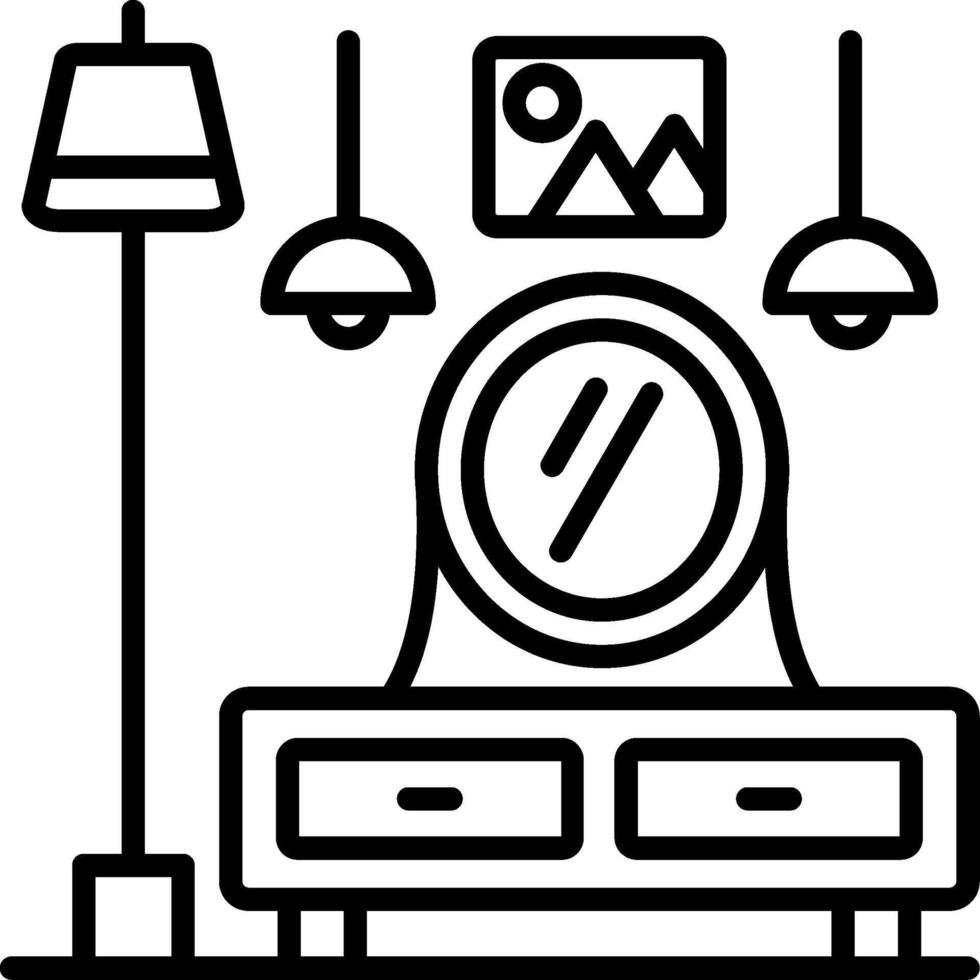 Vanity Mirror Line Icon vector