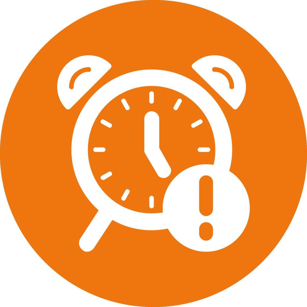 Alarm clock Solid Circle Style Icon vector