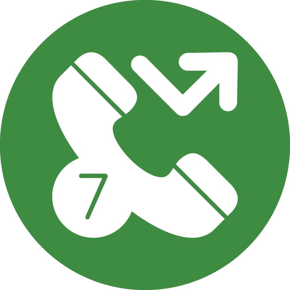 Missed call Solid Circle Style Icon vector