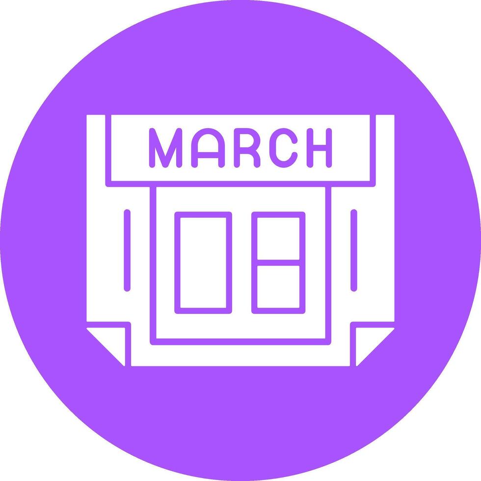 8 March Solid Circle Style Icon vector