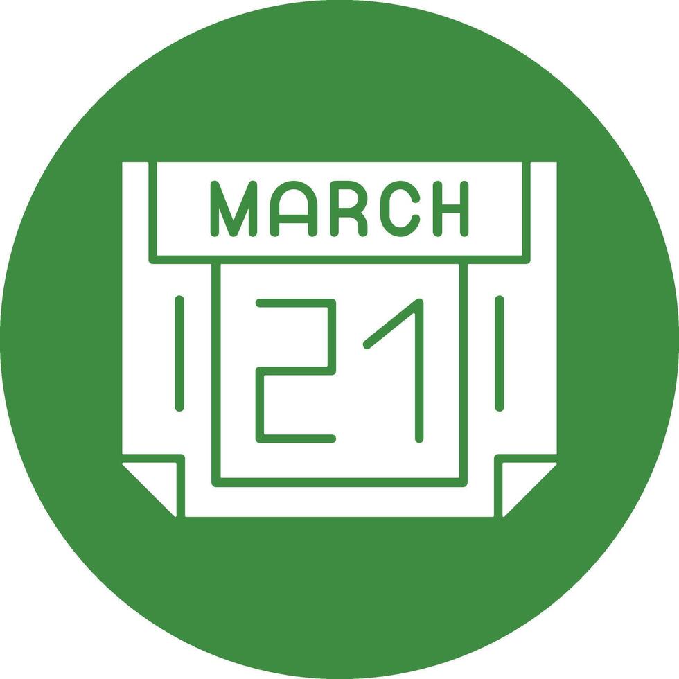 21 March Solid Circle Style Icon vector