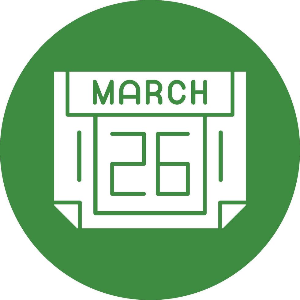 26 March Solid Circle Style Icon vector