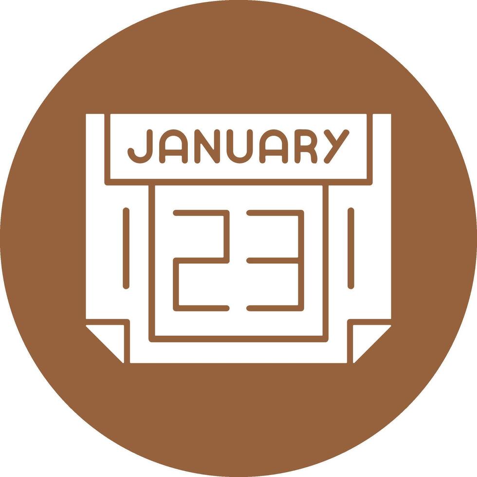 23 January Solid Circle Style Icon vector