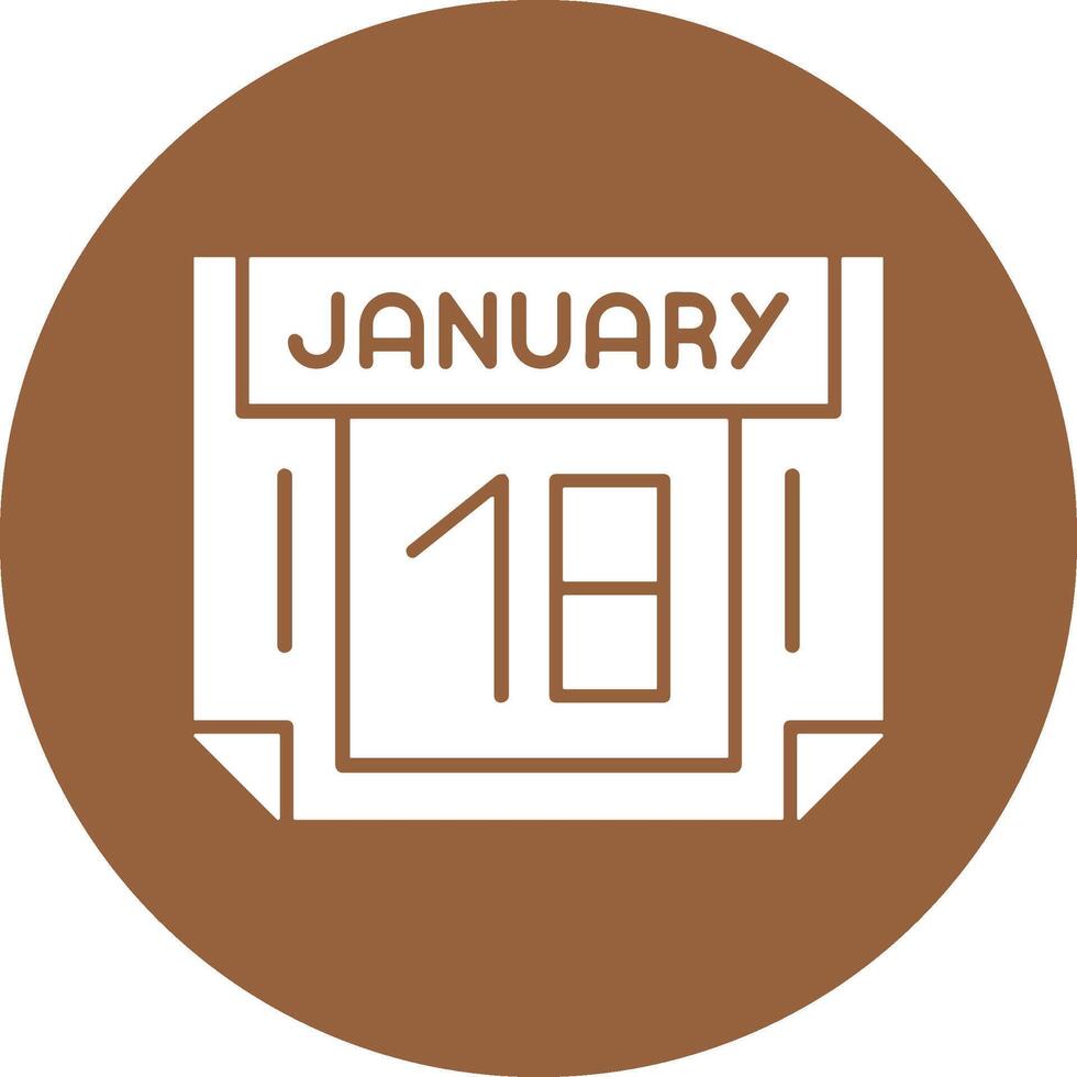 18 January Solid Circle Style Icon vector