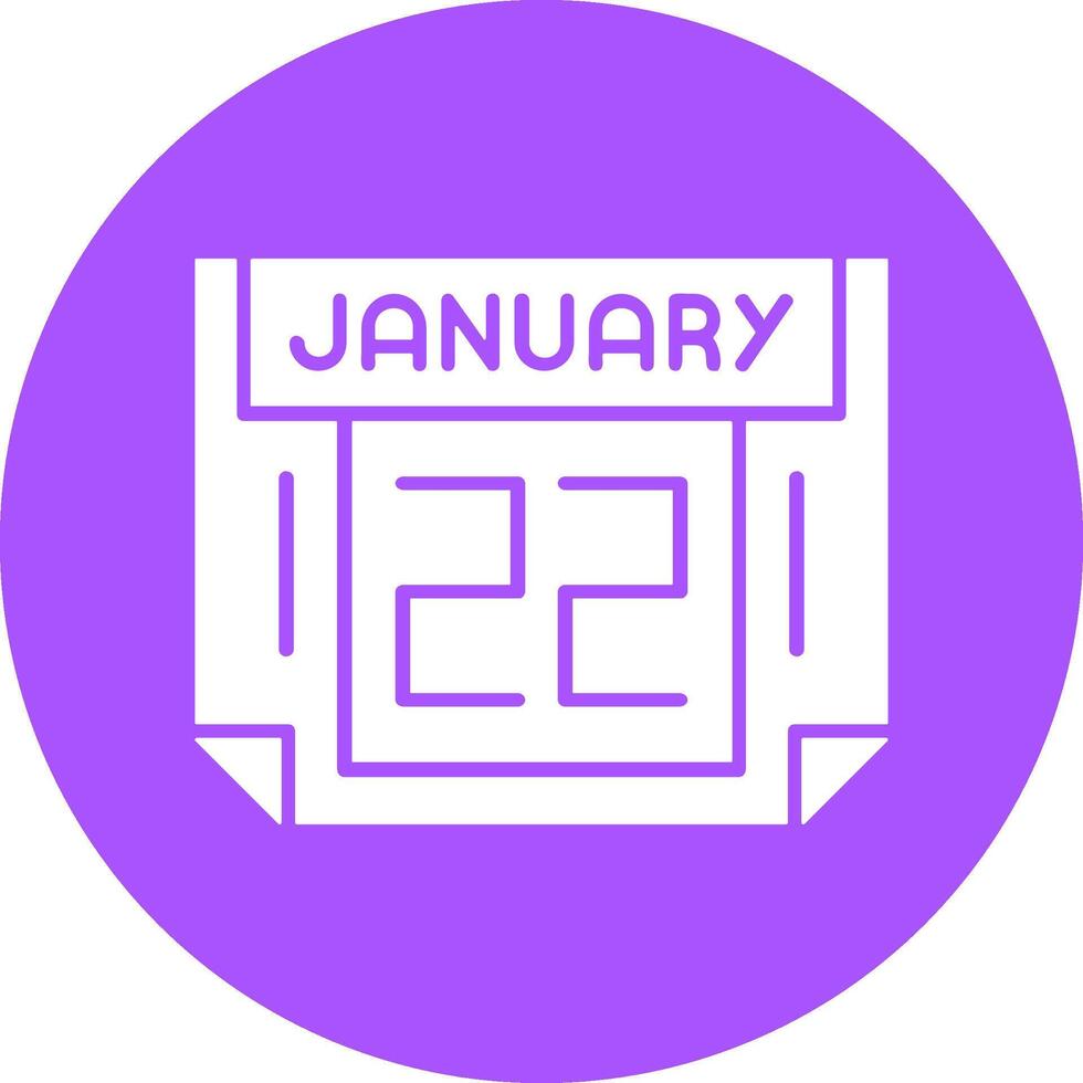 22 January Solid Circle Style Icon vector