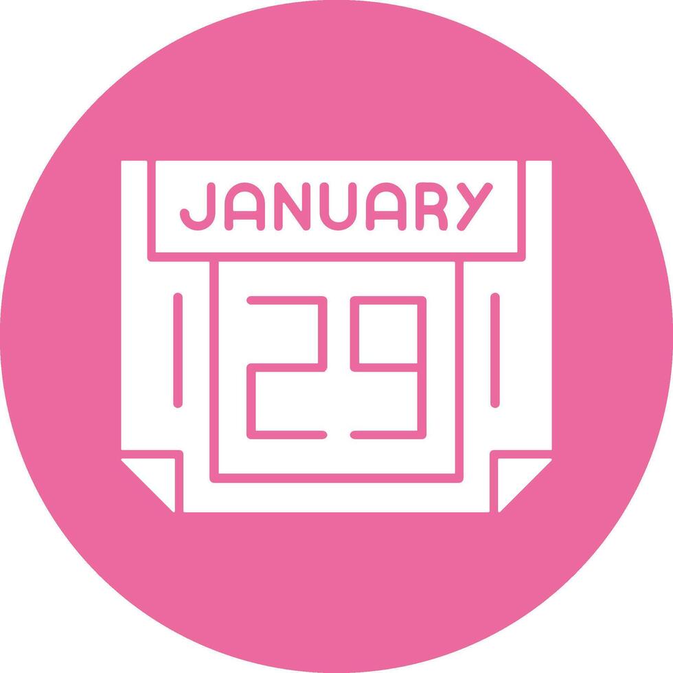 29 January Solid Circle Style Icon vector