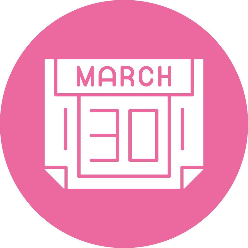 30 March Solid Circle Style Icon vector