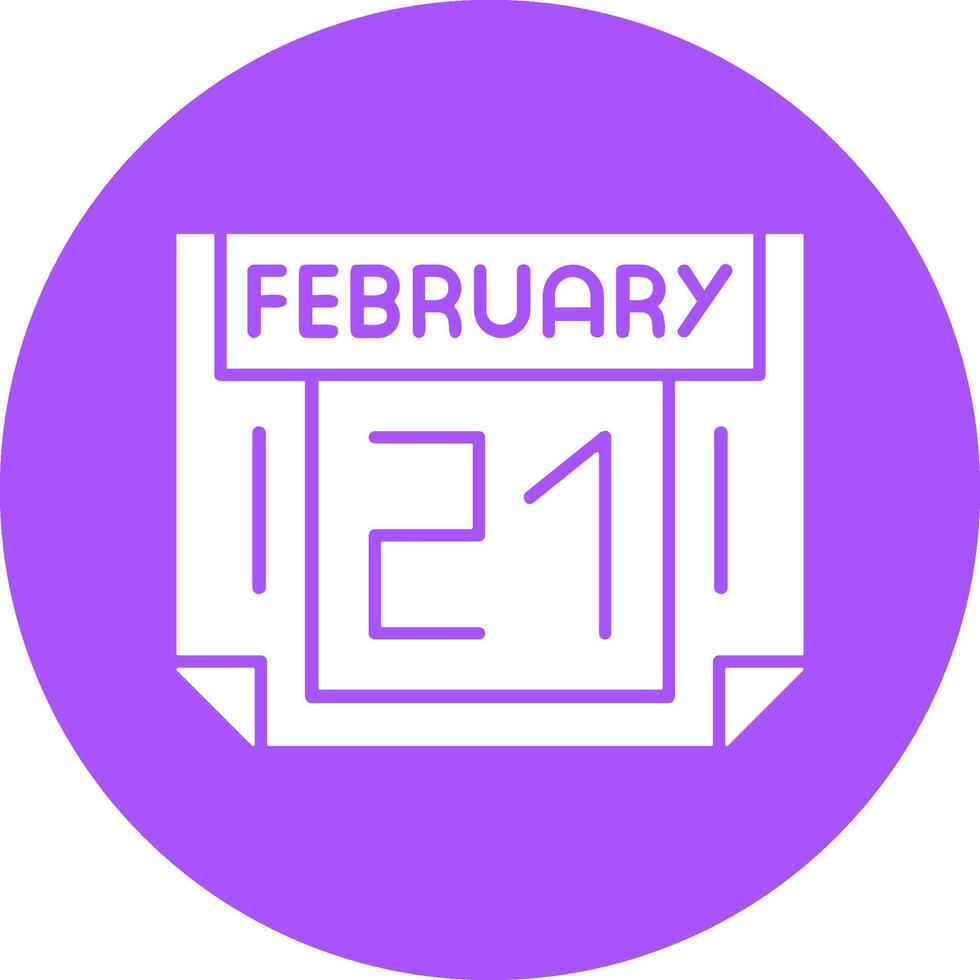21 February Solid Circle Style Icon vector