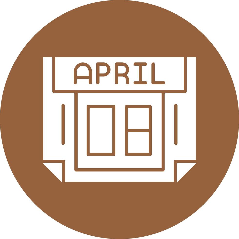 8 April Solid Circle Style Icon vector