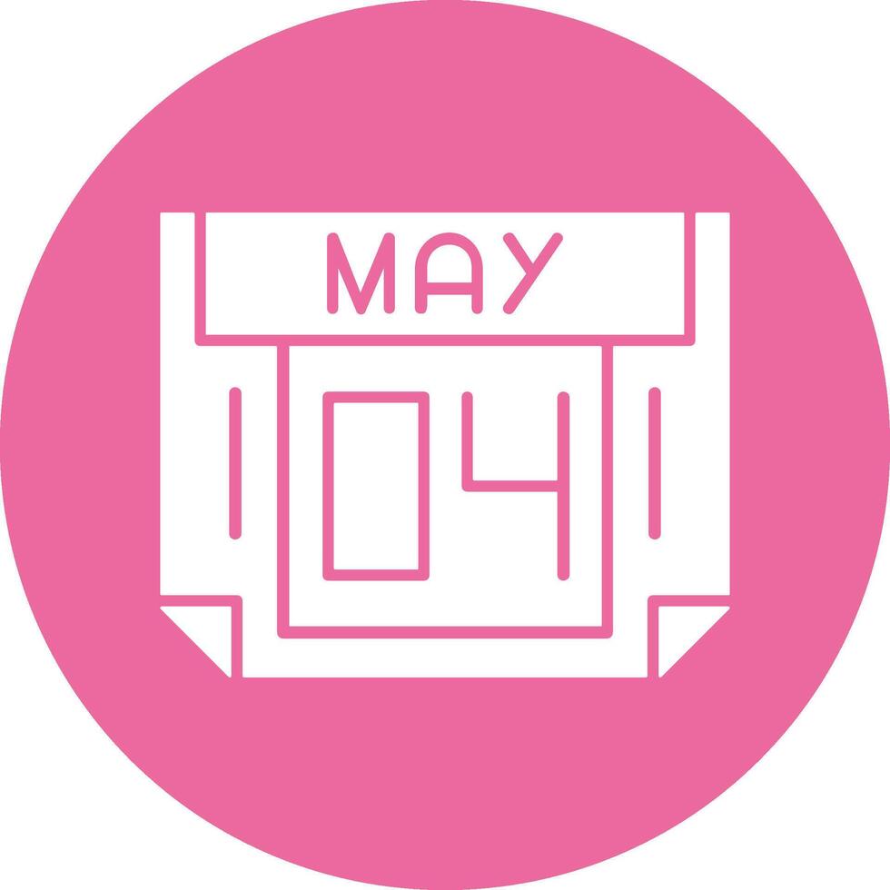 4 May Solid Circle Style Icon vector