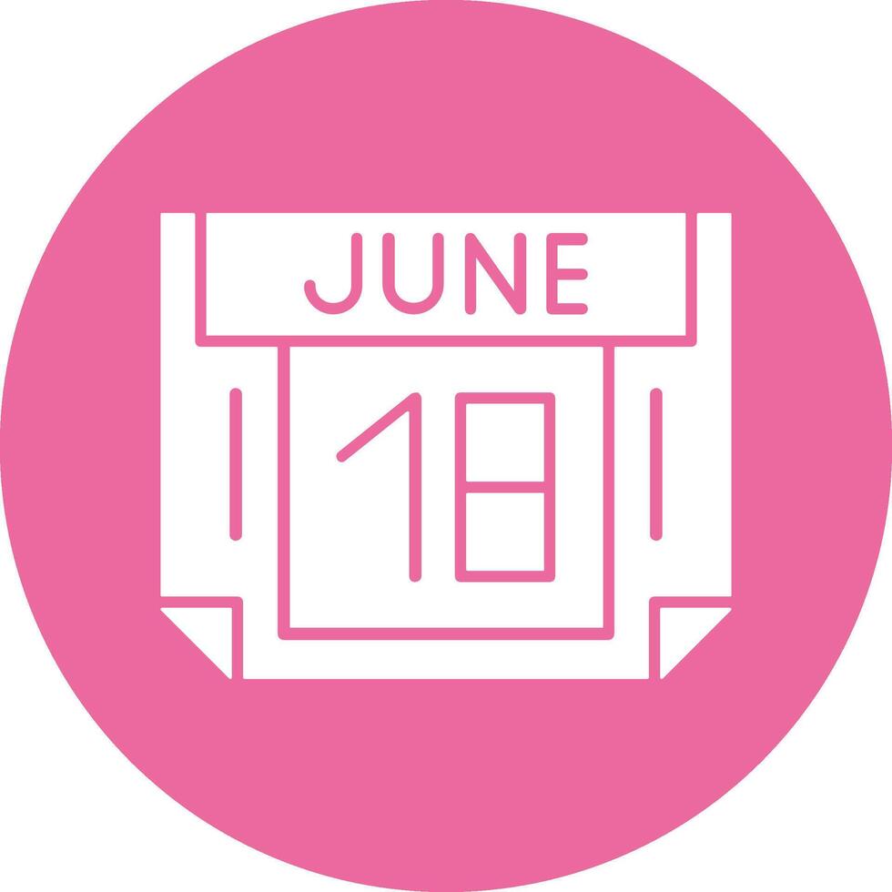 18 June Solid Circle Style Icon vector