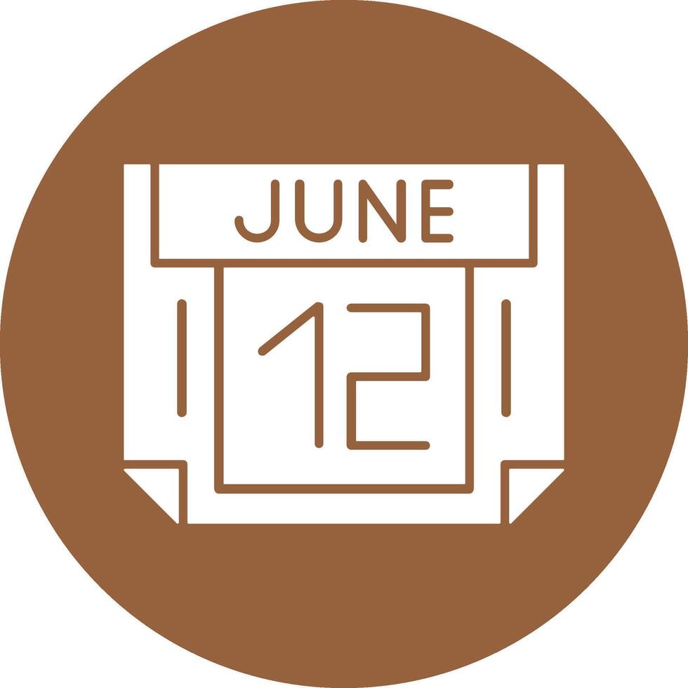 12 June Solid Circle Style Icon vector