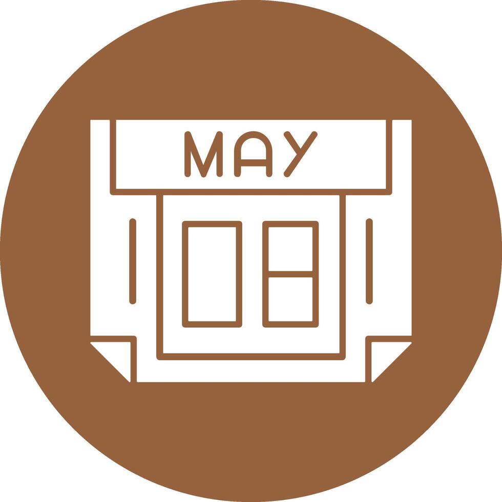 8 May Solid Circle Style Icon vector