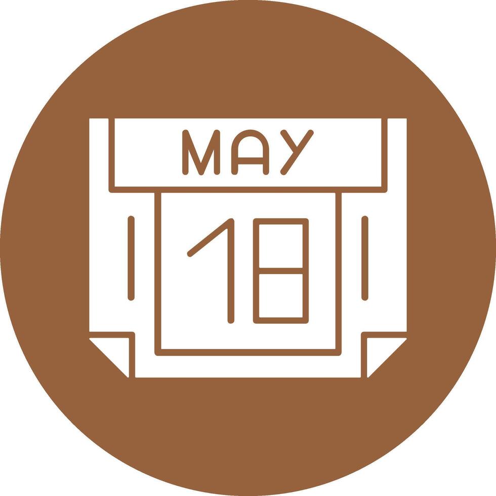 18 May Solid Circle Style Icon vector