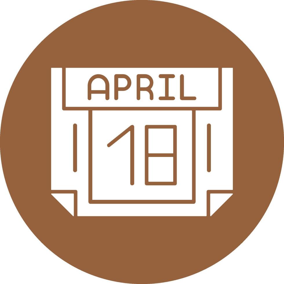18 April Solid Circle Style Icon vector